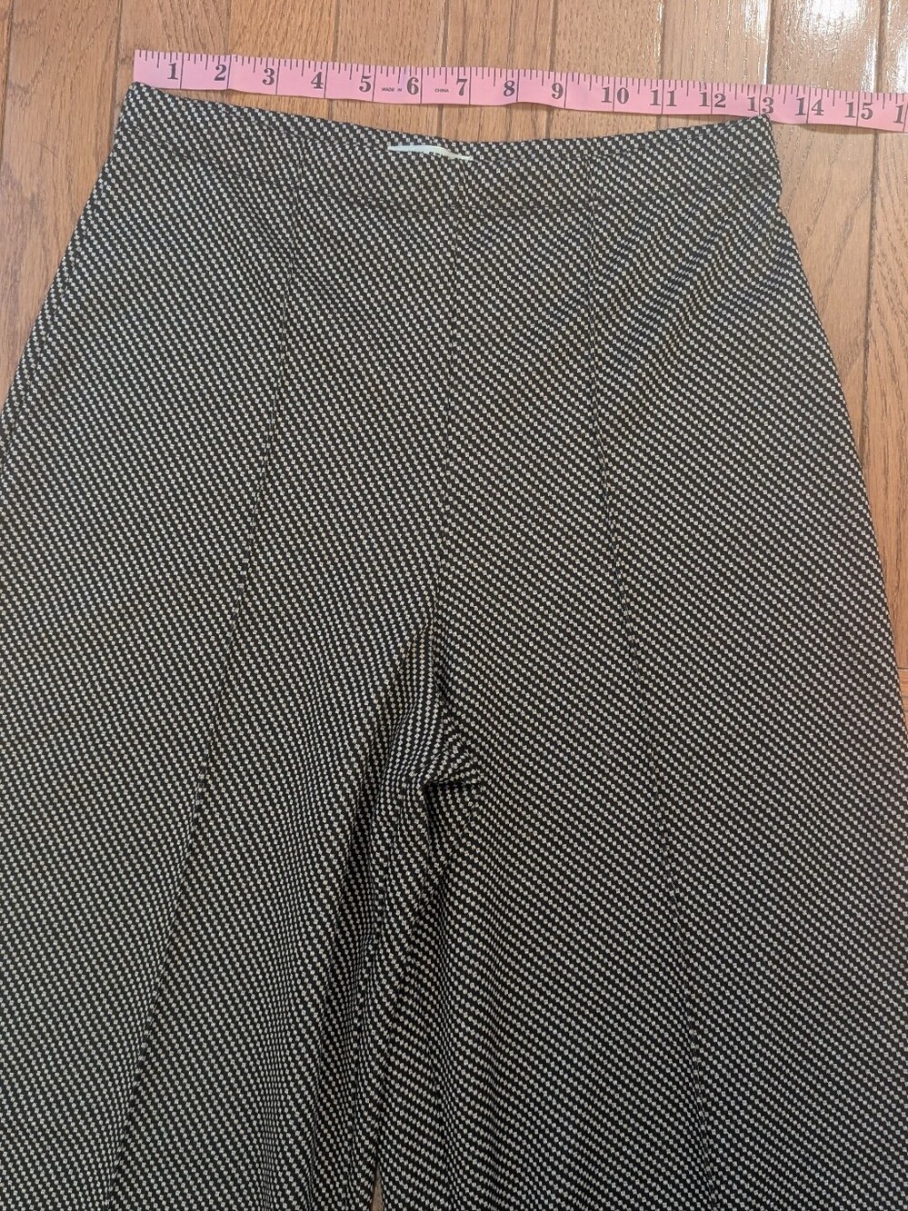 Max Studio Wide Legged Pant Black and White Checkered Knit - Picture 6 of 7